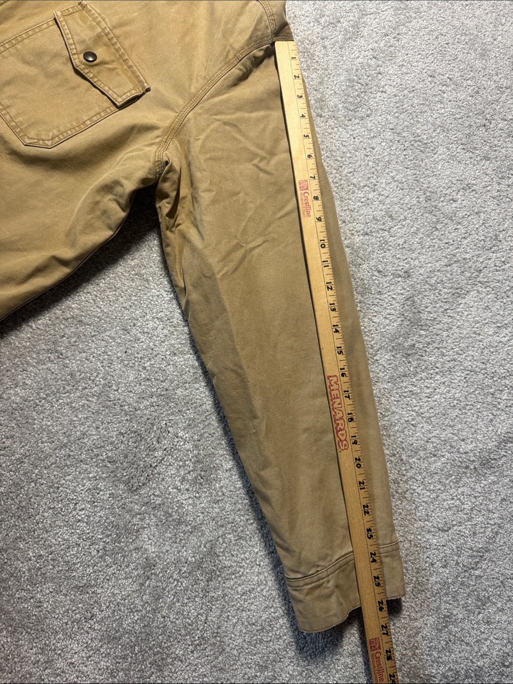 AMERICAN EAGLE MENS XL KHAKI CANVAS CHORE FIELD JACKET COAT CORDUROY COLLAR WORK - Picture 16 of 17